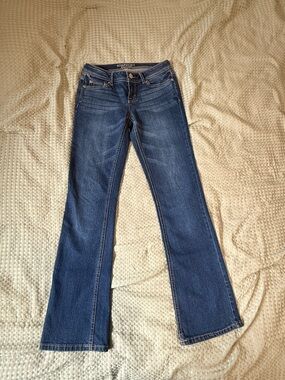 Aéropostale Bootcut Jeans Low Rise Blue Flare Denim Size 00 Short